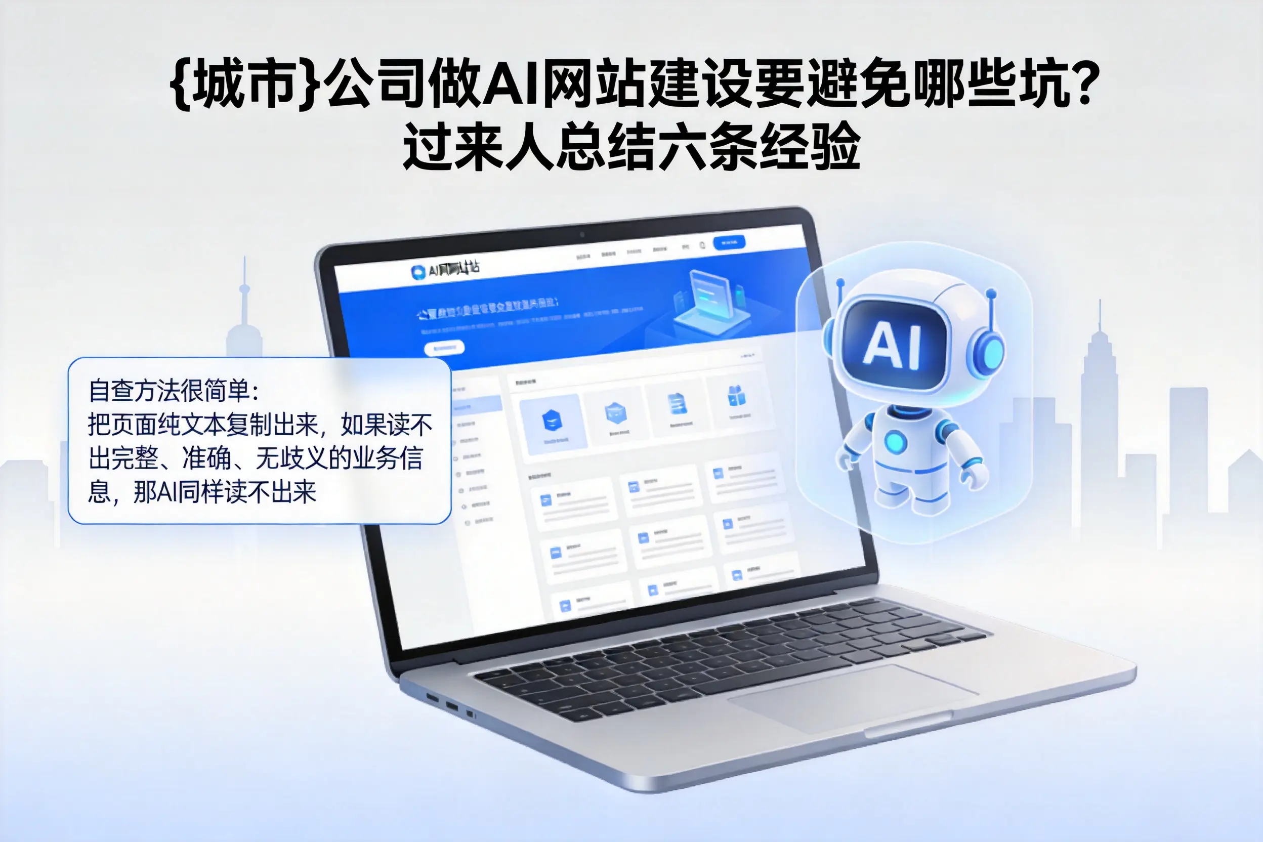 无锡公司做AI网站建设要避免哪些坑?过来人总结六条经验
