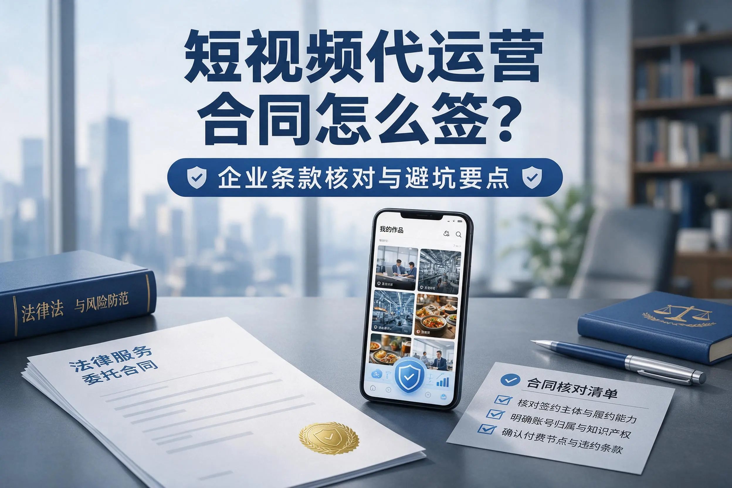 短视频代运营合同怎么签?无锡企业条款核对与避坑要点