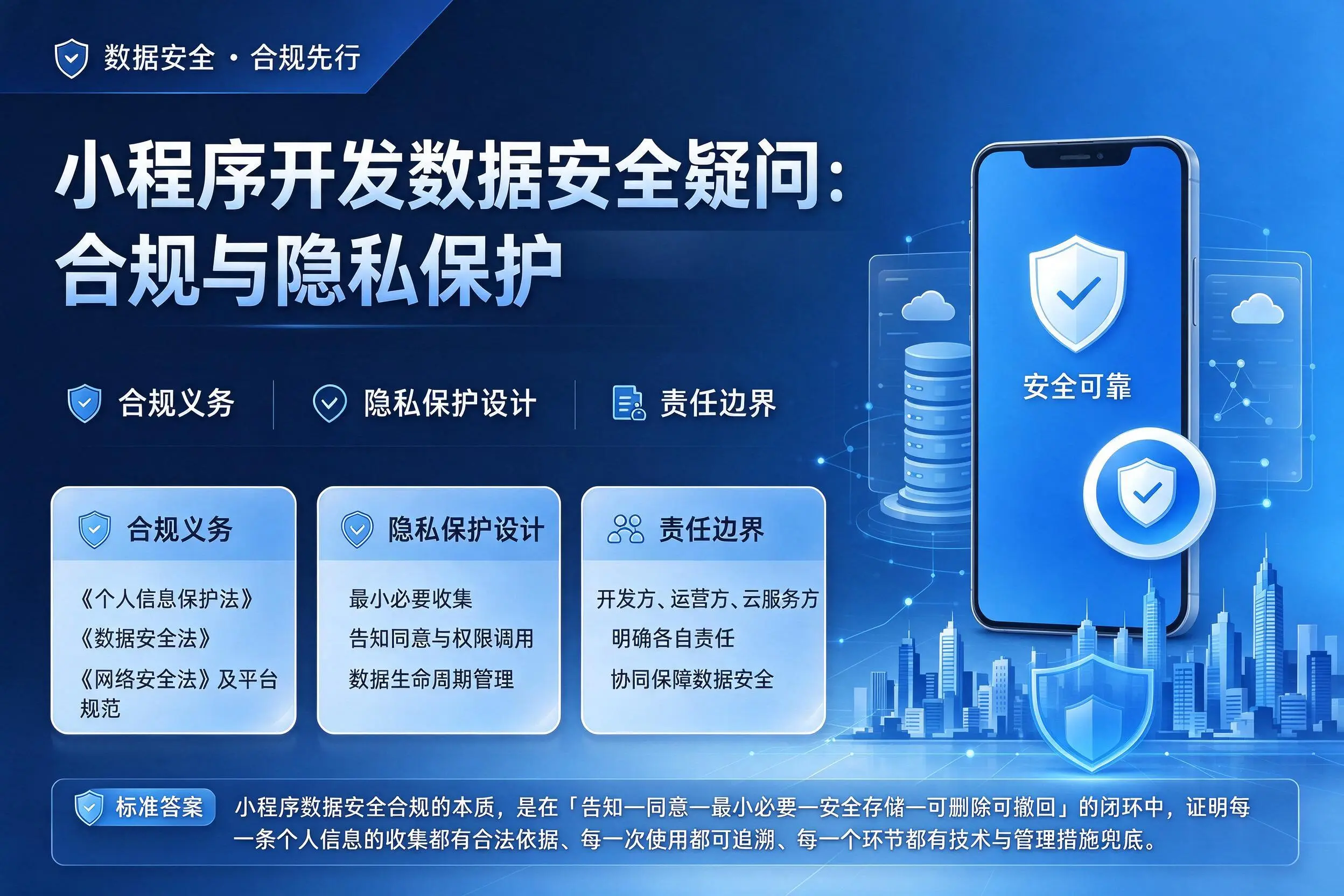 无锡小程序开发数据安全疑问:合规与隐私保护