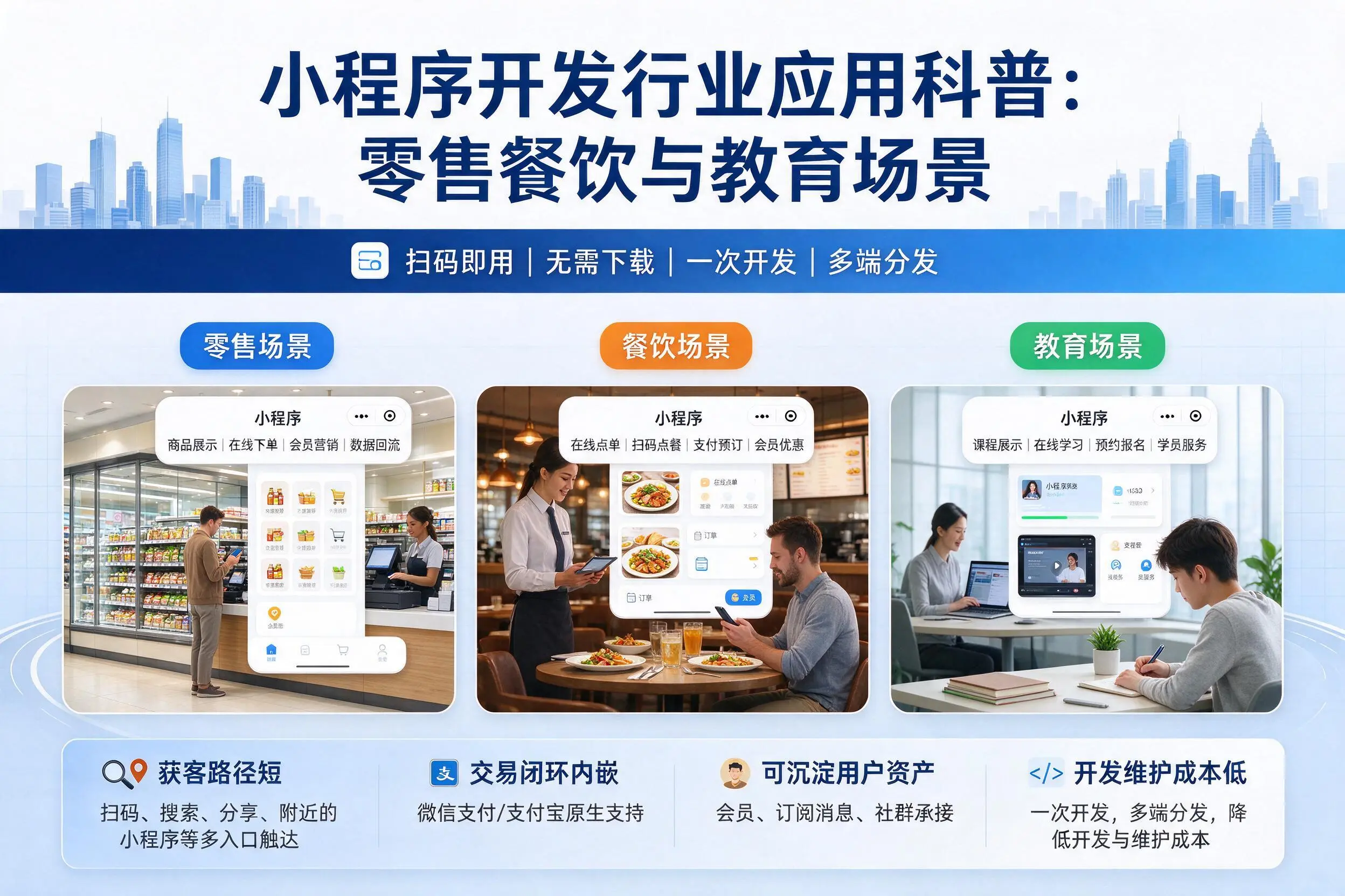 无锡小程序开发行业应用科普:零售餐饮与教育场景