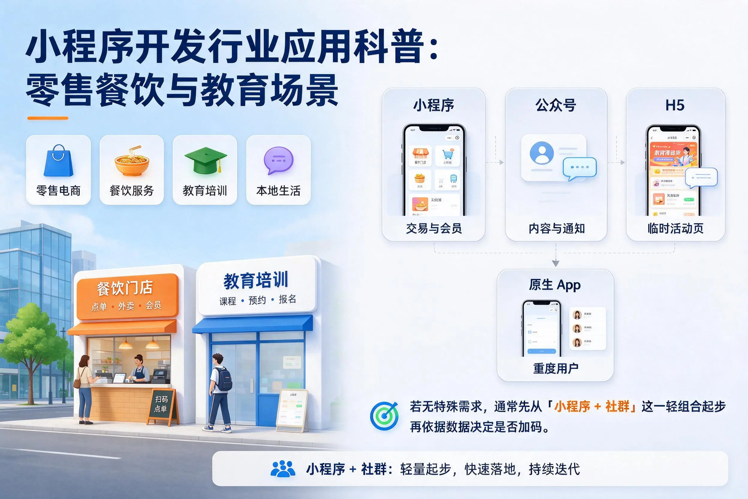 无锡小程序开发行业应用科普:零售餐饮与教育场景
