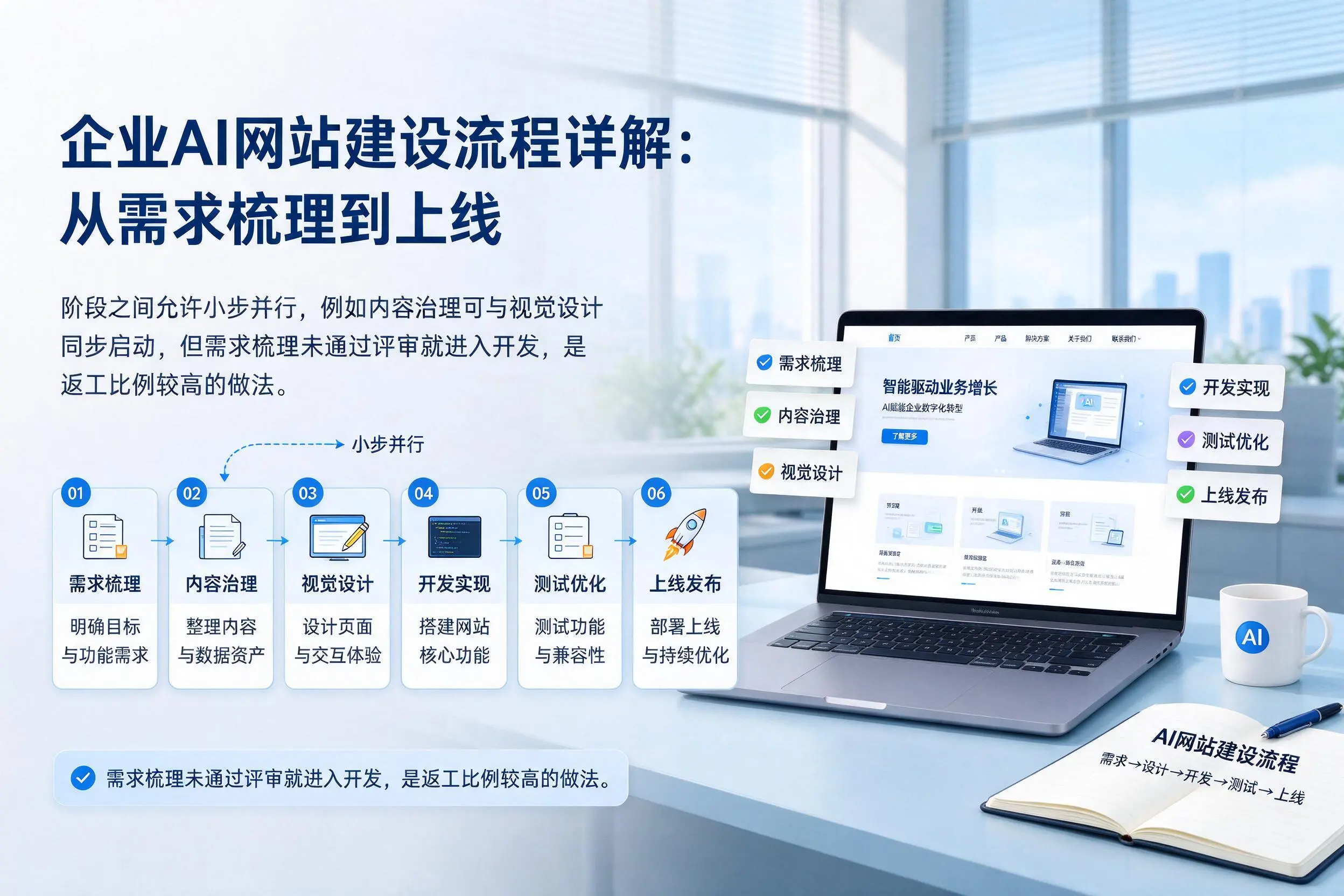 无锡企业AI网站建设流程详解:从需求梳理到上线