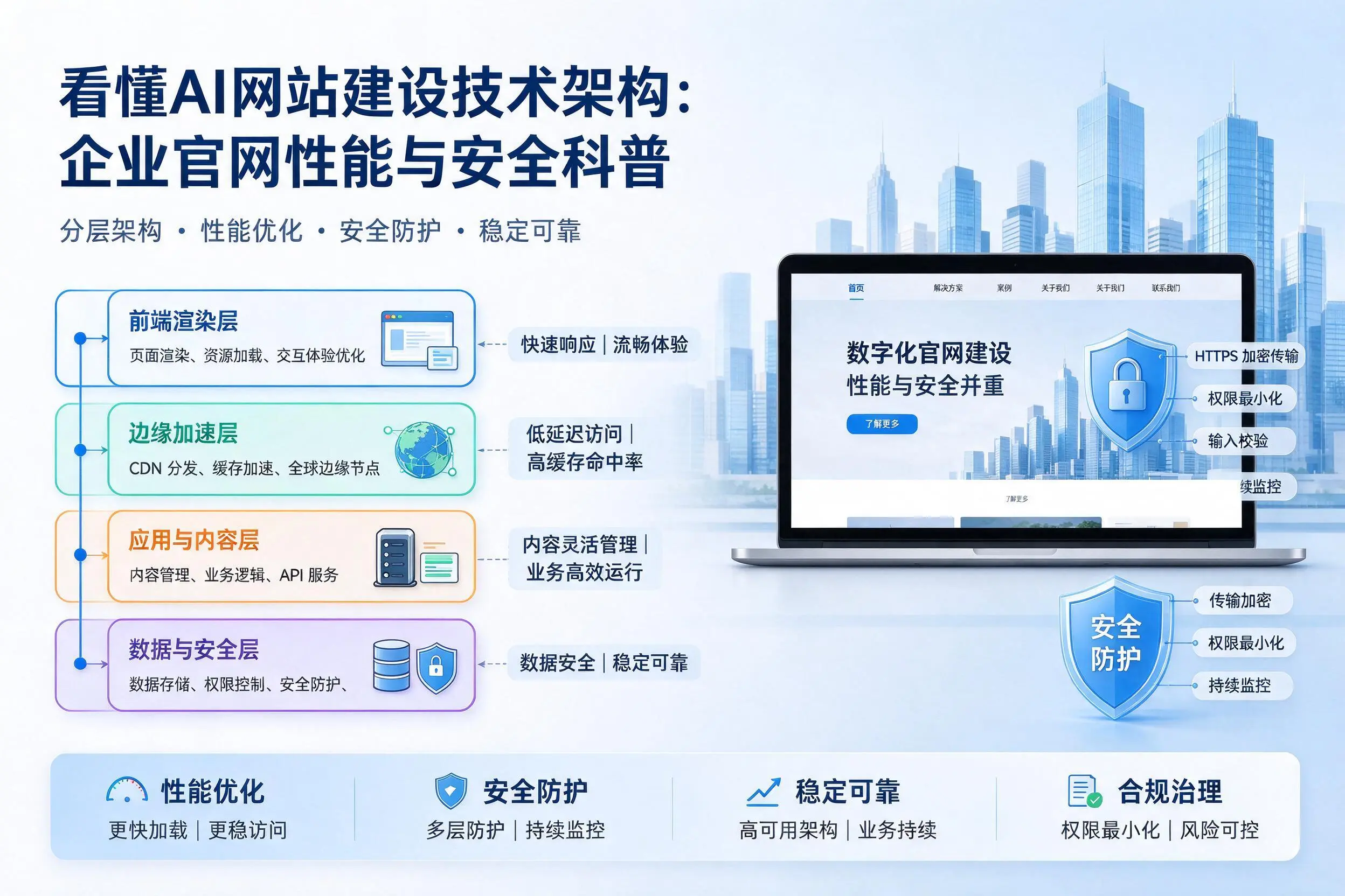 看懂AI网站建设技术架构:无锡企业官网性能与安全科普