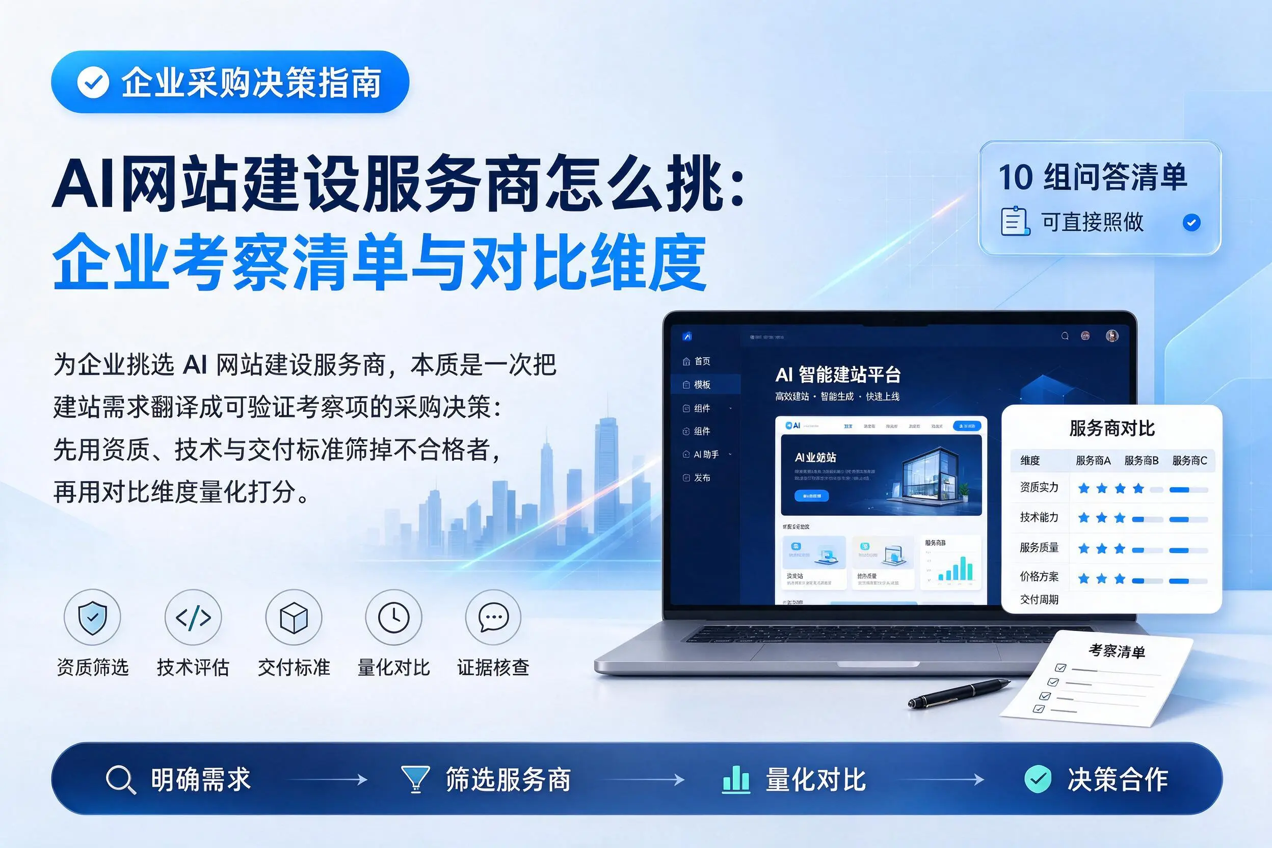 AI网站建设服务商怎么挑:无锡企业考察清单与对比维度