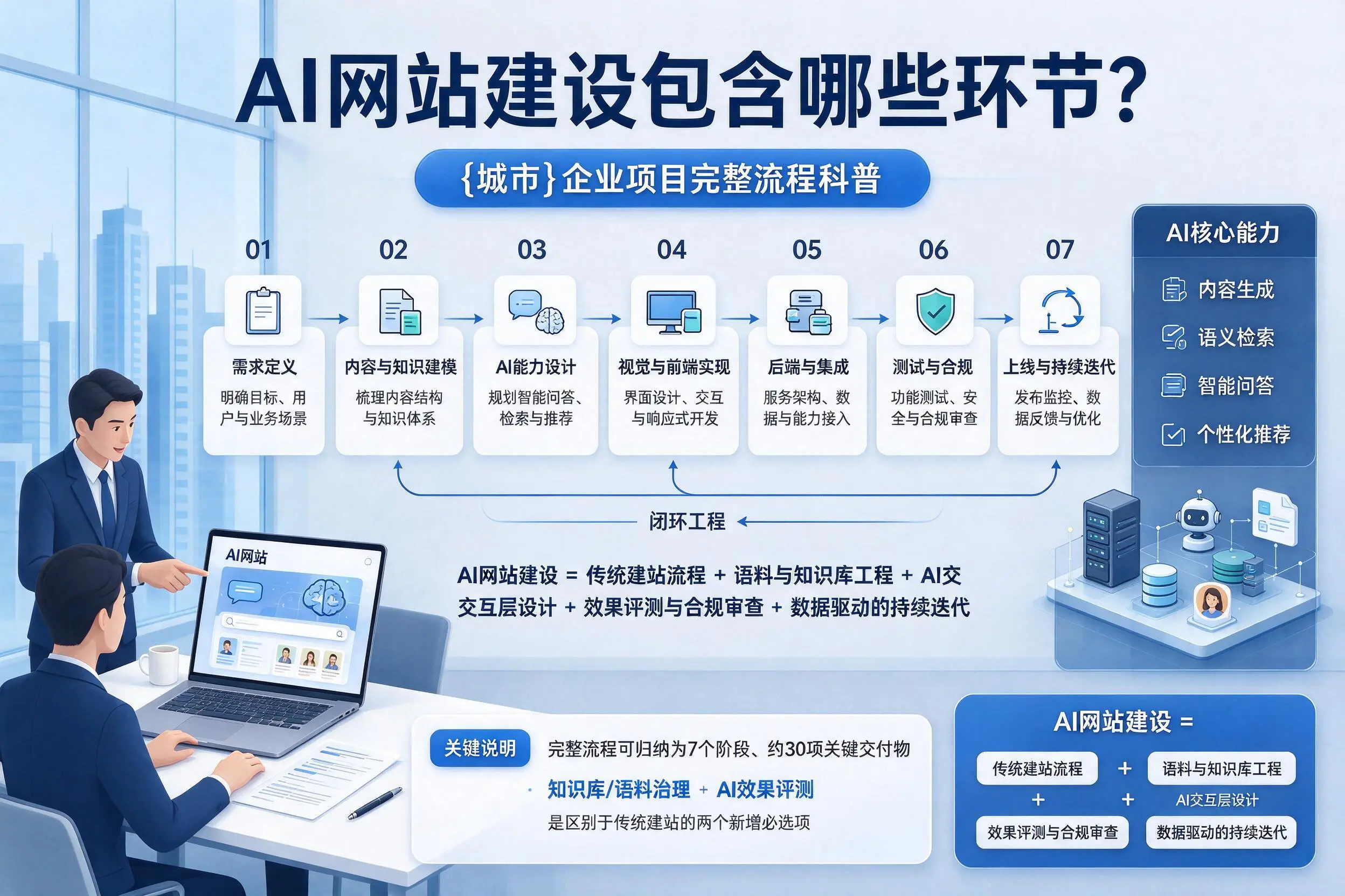 AI网站建设包含哪些环节?无锡企业项目完整流程科普