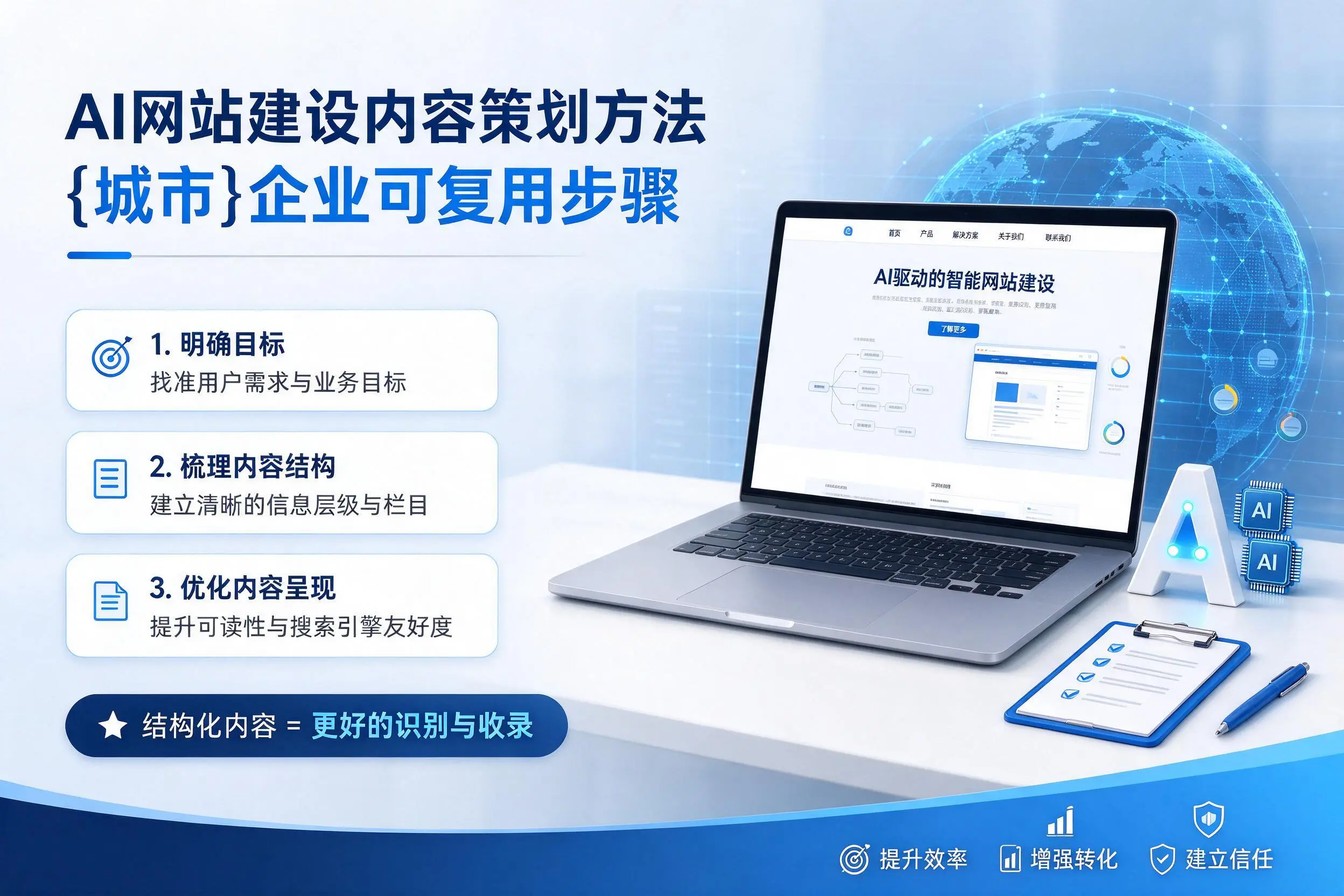 AI网站建设内容策划方法,无锡企业可复用步骤